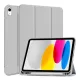 Apple iPad 10.9 2022 / iPad 11 2025, mappa tok, Apple Pencil tartóval, Smart Case, világosszürke