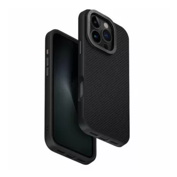   Uniq Keva Apple iPhone 16 Pro Magsafe hátlap tok kameravédő peremmel, karbon fekete