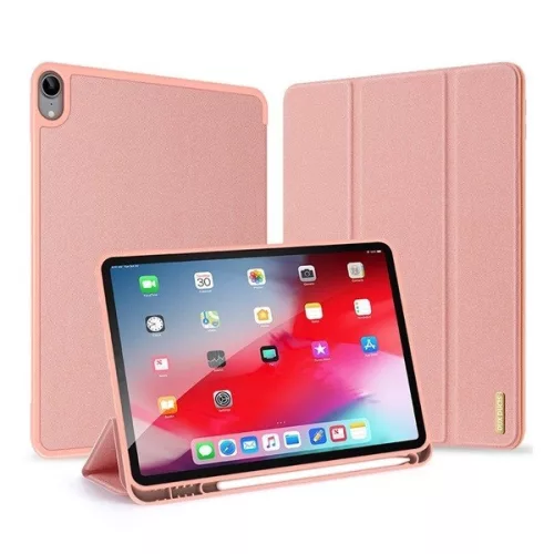 Apple iPad Pro 11 (2020 / 2021 / 2022), mappa tok, Smart Case, érintőceruza tartó, Dux Ducis Domo, rózsaszín