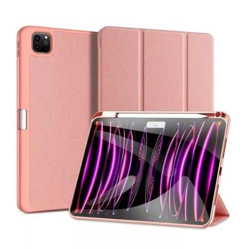 Apple iPad Pro 11 (2024 / 2025), mappa tok, Smart Case, érintőceruza tartó, Dux Ducis Domo, rózsaszín