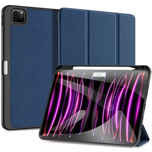 Apple iPad Pro 11 (2024 / 2025), mappa tok, Smart Case, érintőceruza tartó, Dux Ducis Domo, sötétkék