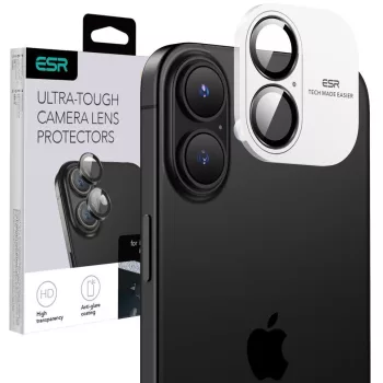   Apple iPhone 16 / 16 Plus, Kamera lencsevédő fólia, ütésálló fólia, Tempered Glass (edzett üveg), ESR Armorite, fekete
