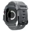 Apple Watch 10-11 (46 mm), Szilikon védőkeret, ütésálló, szíjjal, Spigen Rugged Armor Pro, sötétszürke
