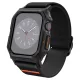 Apple Watch 10-11 (42 mm), textíl pótszíj, szilikon keret, közepesen ütésálló, Spigen Lite Fite Pro, fekete