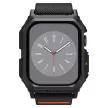 Apple Watch 10-11 (42 mm), textíl pótszíj, szilikon keret, közepesen ütésálló, Spigen Lite Fite Pro, fekete