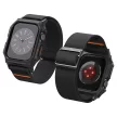 Apple Watch 10-11 (42 mm), textíl pótszíj, szilikon keret, közepesen ütésálló, Spigen Lite Fite Pro, fekete