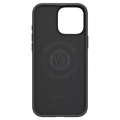 Apple iPhone 16 Pro, Szilikon tok, Magsafe töltővel kompatibilis, háromszög minta, érintő funkciós gombfedéllel, Spigen Liquid Air "T" Mag, fekete