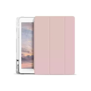   Xprotector Smart Book tok pencil tartóval, átlátszó szilikon hátlappal Apple iPad 10.9 2022 / iPad 11 2025  rózsaszín