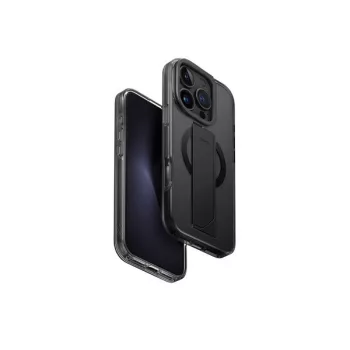   Uniq Heldro Max iPhone 16 Pro MagSafe tok kitámasztóval, fekete/szürke