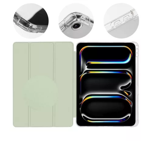 OBAL:ME MistyTab iPad Pro 11 (2024 / 2025) oldalra nyíló, kitámasztható tok, zöld