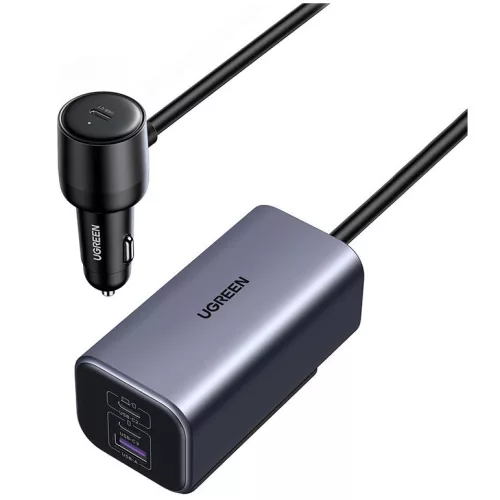 Ugreen EC706  2xUSB-C-USB-A autós töltő, 150W, fekete
