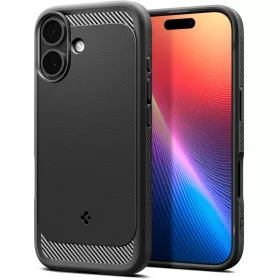   Spigen Rugged Armor MagFit Apple iPhone 17 tok, MagSafe, Matte Black, fekete (sérült csomagolás)