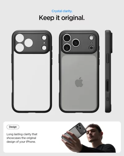 Spigen Ultra Hybrid tok iPhone 17 Pro / 18 Pro – Matte Black