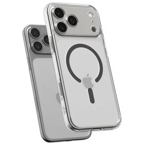 Spigen Ultra Hybrid Magfit Apple iPhone 17 Pro / 18 Pro tok, MagSafe, Clear Graphite, szürke