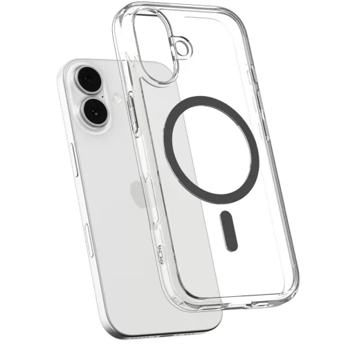 Spigen Ultra Hybrid Magfit Apple iPhone 17 tok, MagSafe, Clear Graphite, szürke