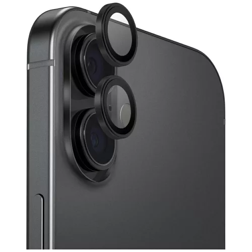 Uniq Optix Apple iPhone 17 tempered kameralencse-védő üvegfólia felhelyező kerettel, fekete