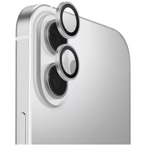 Uniq Optix Apple iPhone 16 / 16 Plus tempered kameralencse-védő üvegfólia felhelyező kerettel, ezüst