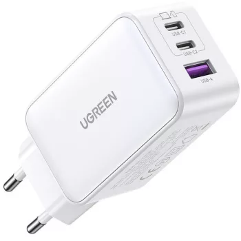   Ugreen Nexode CD244 2xUSB-C-USB-A hálózati töltő, GaN, 65W, fehér