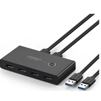 Ugreen US216 hub adapter / switch 4xUSB-A 3.0, fekete