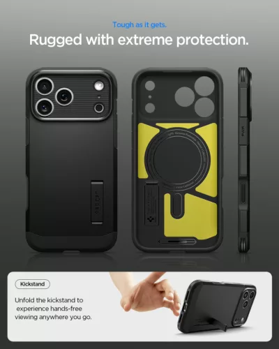 Spigen Tough Armor T MagFit MagSafe tok iPhone 17 Pro / 18 Pro – fekete