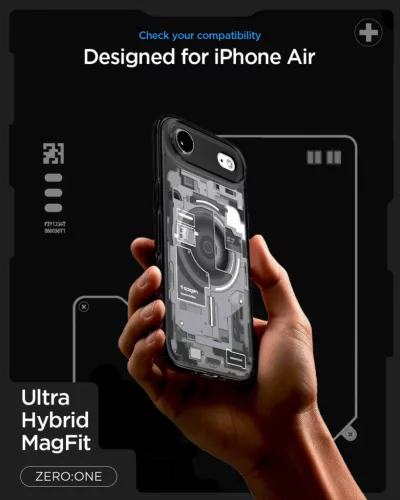 Spigen Ultra Hybrid MagFit Apple iPhone Air (2025) tok, MagSafe, Zero One, fekete
