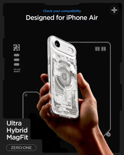 Spigen Ultra Hybrid MagFit Apple iPhone 17 tok, MagSafe, Zero One, Natural Titanium