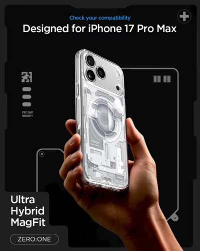 Spigen Ultra Hybrid MagFit Apple iPhone 17 Pro Max / 18 Pro Max tok, MagSafe, Zero One, fehér