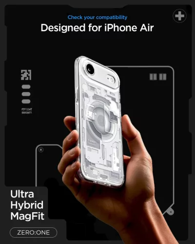 Spigen Ultra Hybrid MagFit Apple iPhone Air (2025) tok, MagSafe, Zero One, fehér