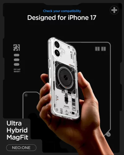 Spigen Ultra Hybrid MagFit Apple iPhone 17 tok, MagSafe, Neo One, átlátszó