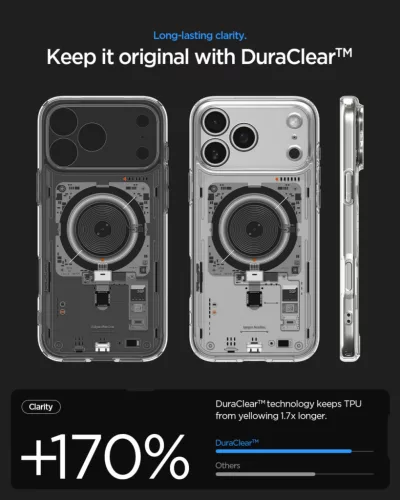 Spigen Ultra Hybrid MagFit Apple iPhone 17 Pro / 18 Pro tok, MagSafe, Neo One, átlátszó