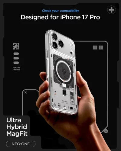 Spigen Ultra Hybrid MagFit Apple iPhone 17 Pro / 18 Pro tok, MagSafe, Neo One, átlátszó