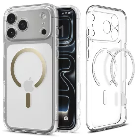   Spigen Ultra Hybrid MagFit Apple iPhone 17 Pro / 18 Pro tok, MagSafe, Clear Gold, átlátszó-arany