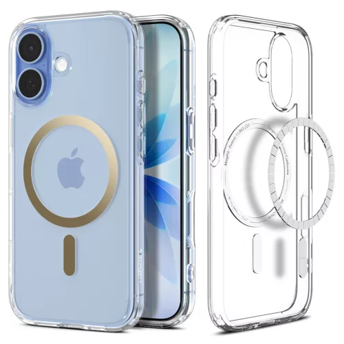 Spigen Ultra Hybrid MagFit Apple iPhone 17 tok, MagSafe, Clear Gold, átlátszó-arany