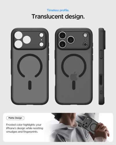 Spigen Ultra Hybrid MagFit Apple iPhone 17 Pro Max / 18 Pro Max tok, MagSafe, Frost Black, fekete
