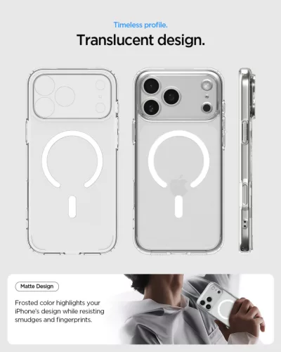 Spigen Ultra Hybrid MagFit MagSafe tok iPhone 17 Pro / 18 Pro – Frost White