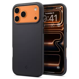   Spigen Silicone Fit Magfit Apple iPhone 17 Pro / 18 Pro tok, MagSafe, Black, fekete