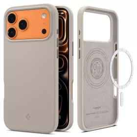   Spigen Silicone Fit Magfit Apple iPhone 17 Pro / 18 Pro tok, MagSafe, Stone, szürke