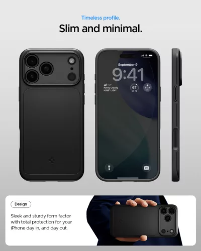 Spigen Thin fit Magfit Apple iPhone 17 Pro Max / 18 Pro Max tok, MagSafe, Black, fekete