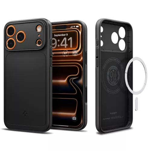 Spigen Thin fit Magfit Apple iPhone 17 Pro / 18 Pro tok, MagSafe, Black, fekete
