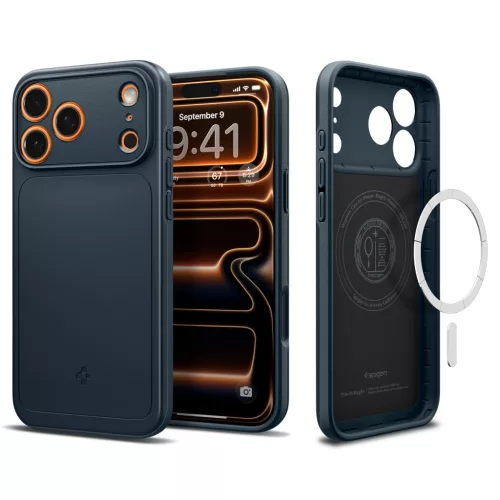Spigen Thin fit Magfit Apple iPhone 17 Pro Max / 18 Pro Max tok, MagSafe, Metal Slate, kék