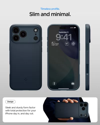 Spigen Thin fit Magfit Apple iPhone 17 Pro Max / 18 Pro Max tok, MagSafe, Metal Slate, kék