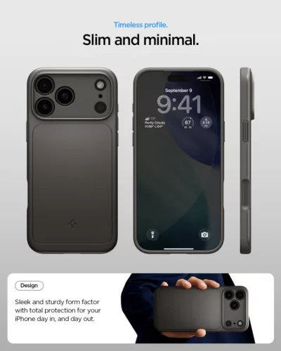 Spigen Thin fit Magfit Apple iPhone 17 Pro Max / 18 Pro Max tok, MagSafe, Gunmetal, szürke
