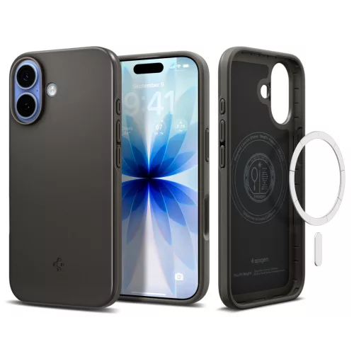 Spigen Thin fit Magfit Apple iPhone 17 tok, MagSafe, Gunmetal, szürke