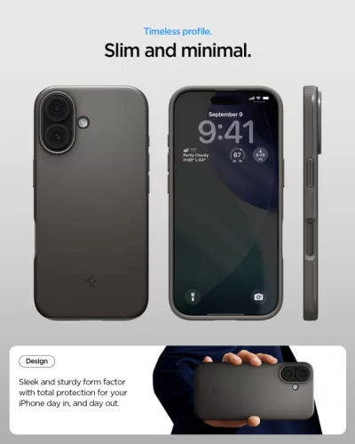 Spigen Thin fit Magfit Apple iPhone 17 tok, MagSafe, Gunmetal, szürke