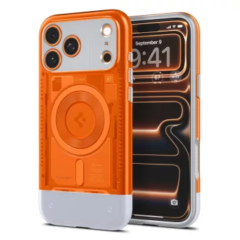   Spigen Classic C1 MagFit Apple iPhone 17 Pro Max tok, MagSafe, Tangerine, narancs