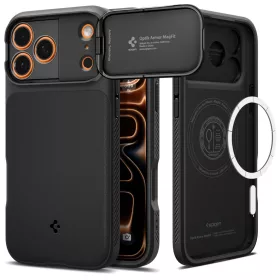   Spigen Optik Armor MagFit Apple iPhone 17 Pro / 18 Pro tok, MagSafe, Black, fekete