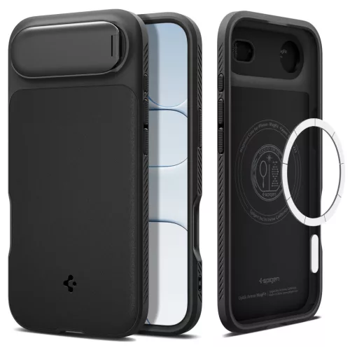 Spigen Optik Armor MagFit Apple iPhone Air (2025) tok, MagSafe, Black, fekete