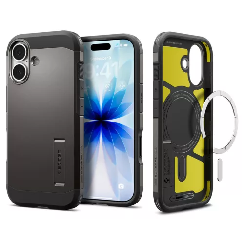 Spigen Tough Armor T MagFit Apple iPhone 17 tok, MagSafe, Gunmetal, szürke