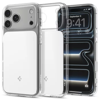   Spigen Ultra Hybrid T MagFit Apple iPhone 17 Pro Max tok, MagSafe, Glossy White, fehér
