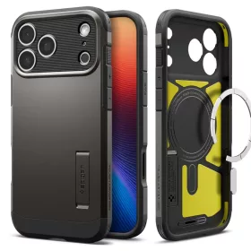  Spigen Tough Armor MagFit Apple iPhone 17 Pro Max / 18 Pro Max tok, MagSafe, Gunmetal, szürke